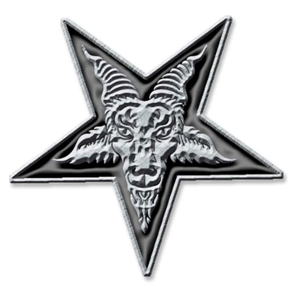 Pentagram The Devil Badge Silver One Size