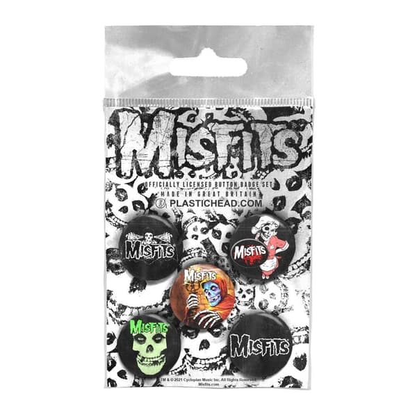 Misfits Set med logotypbrickor (5 st) Black/White/Green/Orange One Size
