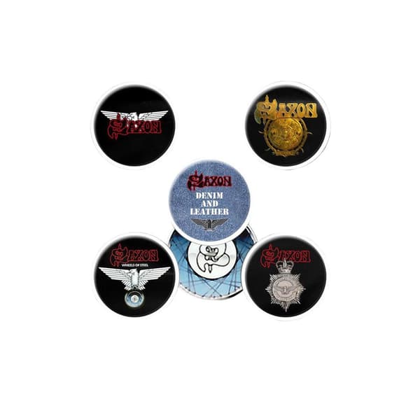 Saxon Wheels Of Steel Badge (Pack of 5) Multicoloured One Size
