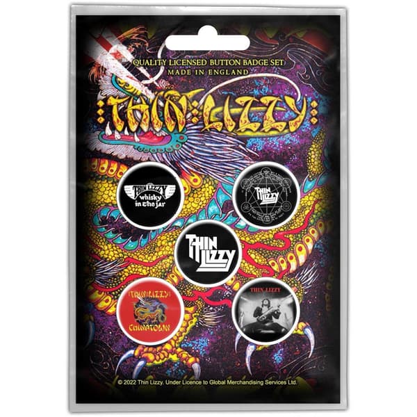 Thin Lizzy Sæt med Chinatown-badge (pakke med 5 stk.)