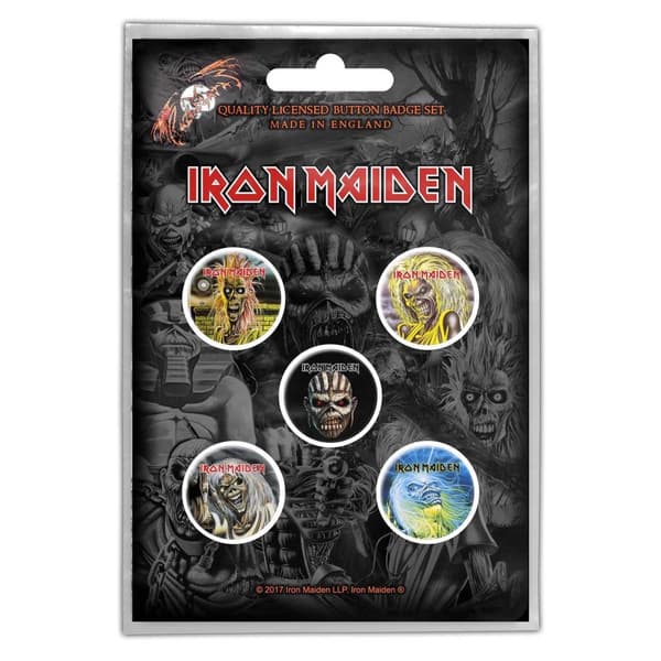 Iron Maiden The Faces of Eddie Badge Set (Pack of 5) Multicoloured One Size