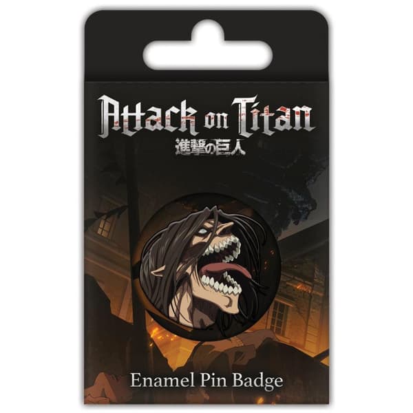 Attack on Titan Eren Titan Rage Enamel Badge Black/Cream One Size