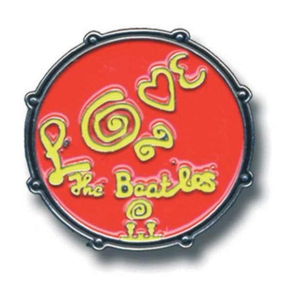 The Beatles Drum Love Badge Orange/Yellow One Size