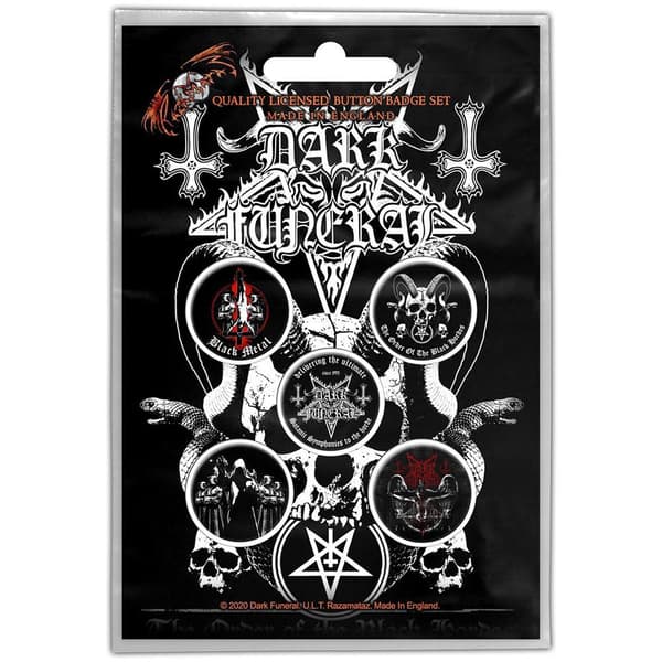 Dark Funeral The Black Hordes Badge (Pack of 5) Black/White/Red One Size