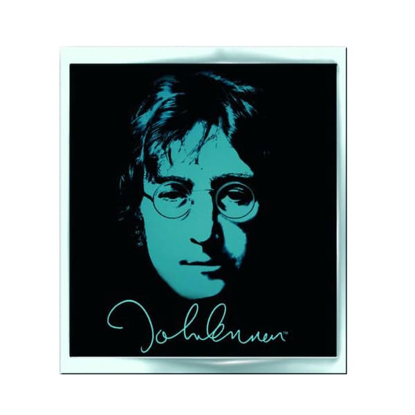 John Lennon Metal Photograph Badge Black/Blue One Size