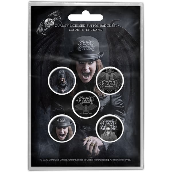Ozzy Osbourne Ordinary Man Badge (Pack of 5) Multicoloured One Size
