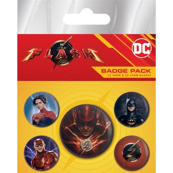 The Flash Multiverse Badge Set (Pack of 5) Red/Black/Blue One Size