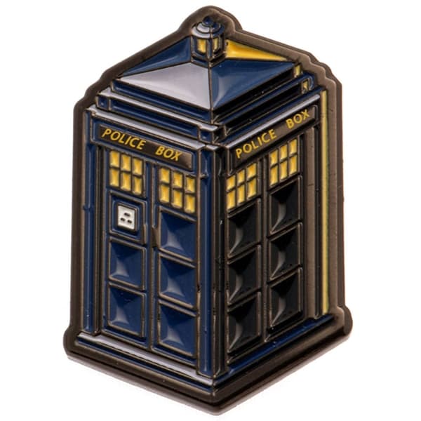 Doctor Who Enamel Tardis Badge Blue/Black/Yellow One Size