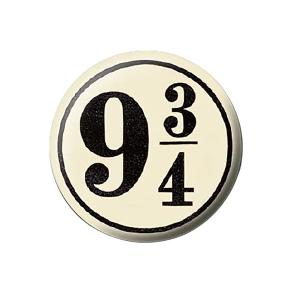 Harry Potter Nine And Three Quarters Badge Off White/Black One Size