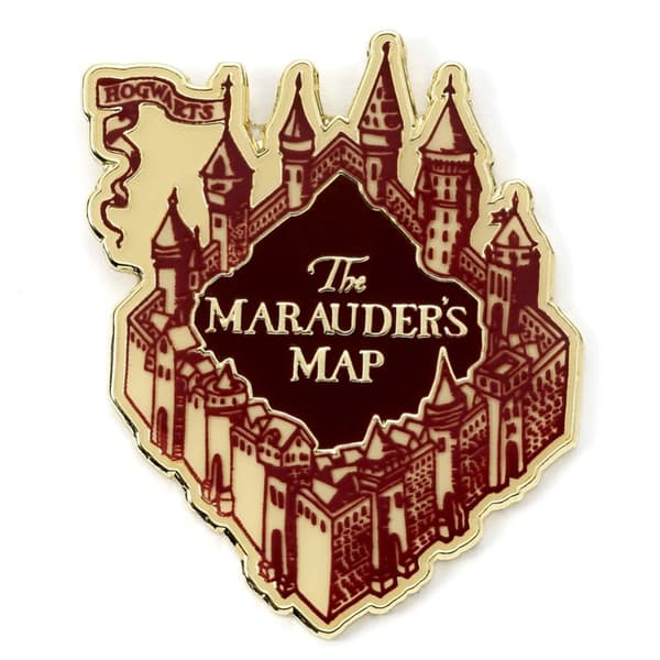Harry Potter Enamel Marauders Map Badge Gold One Size
