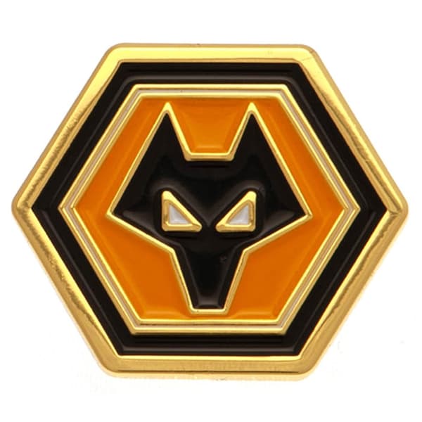 Wolverhampton Wanderers FC Crest Badge Black/Gold/Yellow One Size