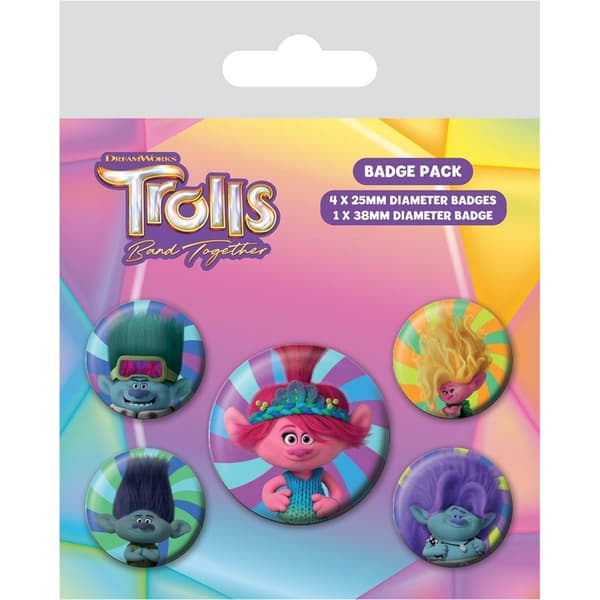 Trolls Badgeuppsättning för perfekt harmoni (5-pack) Multicoloured One Size