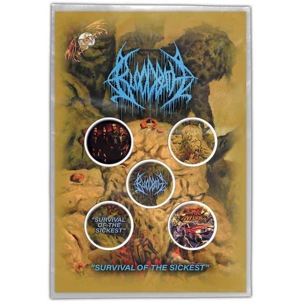 Bloodbath Survival Of The Sickest Album Badge (Pack of 5) Multicoloured One Size