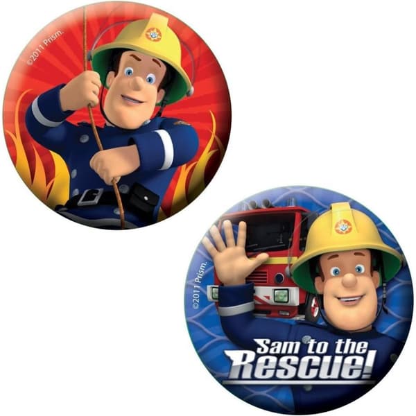 Fireman Sam To The Rescue Badge (Pack of 6) Blue/Red/Yellow One Size