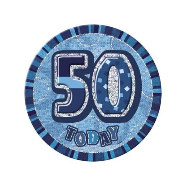 Unique Party 50 Today Giant Badge Blue One Size