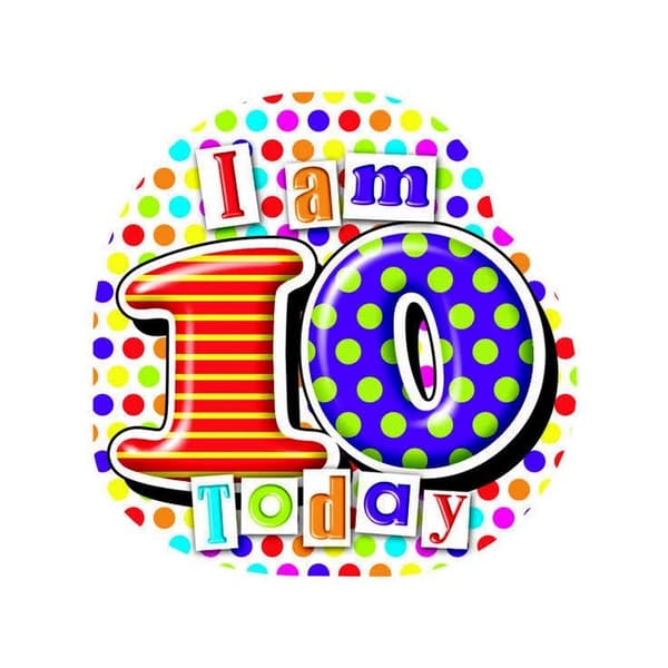 Simon Elvin I Am 10 Today Shaped Party Badge Multicoloured One Size