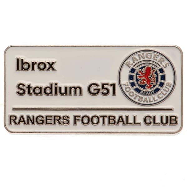 Rangers FC Street Sign Badge Steel/Red/Blue One Size