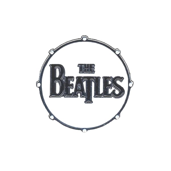 The Beatles Logo Drum Badge White/Grey One Size