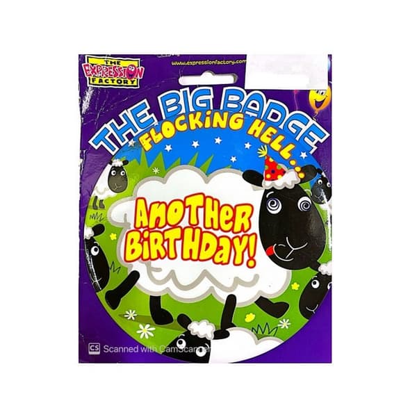 Expression Factory Flocking Hell Another Birthday Giant Party Badge Multicoloured One Size
