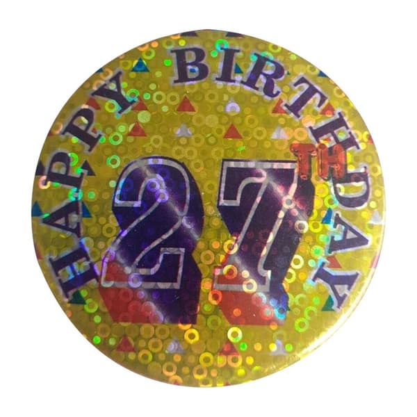 Sequins 27th Birthday Party Badge Multicoloured One Size