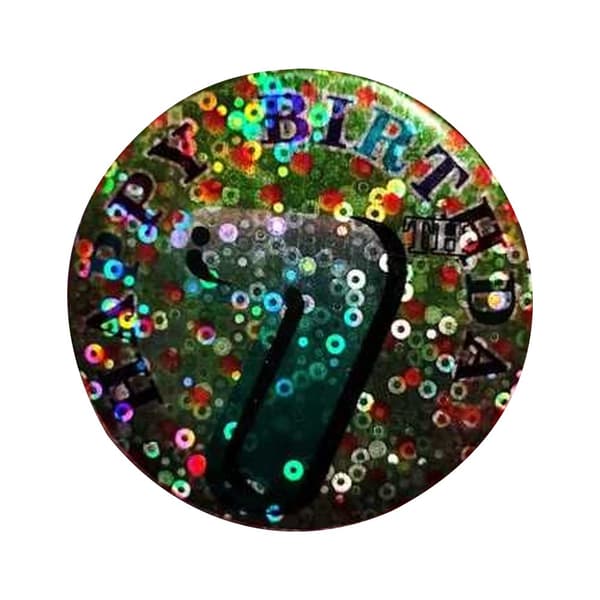 Giant 7th Birthday Party Badge Multicoloured One Size