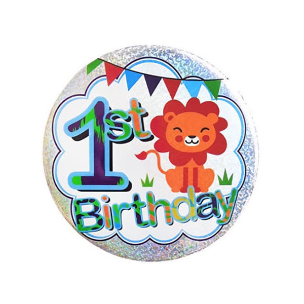 Apac Lion 1st Birthday Party Badge Multicoloured One Size
