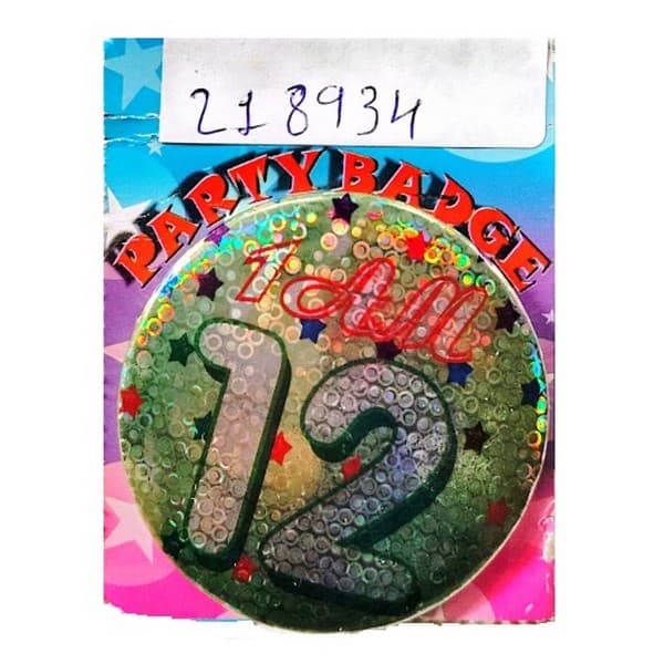 I Am 12 Giant Badge Multicoloured One Size