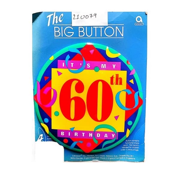 Amscan Badge för 60-årskalaset Its My 60th Birthday Multicoloured One Size