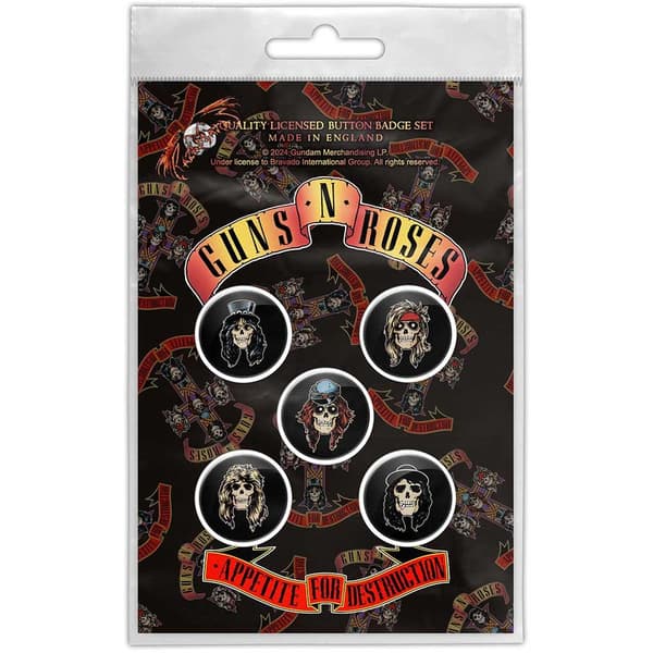 Guns N Roses Appetite For Destruction Badge Set (Pack of 5) Multicoloured One Size