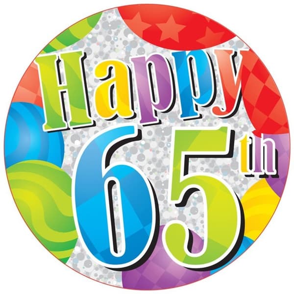Apac Giant 65th Birthday Badge Multicoloured One Size