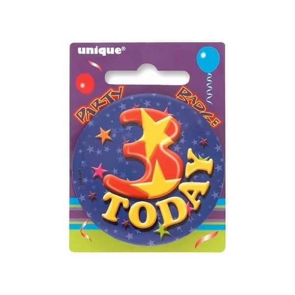 Unique Party Today Stars 3:e födelsedagsbricka Purple/Red/Yellow One Size