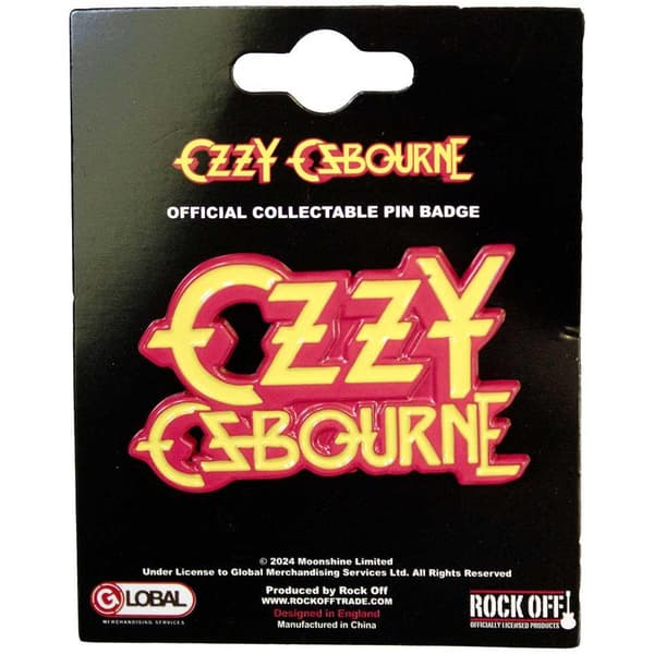 Ozzy Osbourne Stacked Logo Badge Yellow/Red One Size