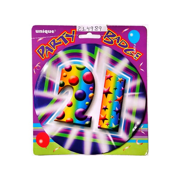 Unique Party Giant 21st Birthday Badge