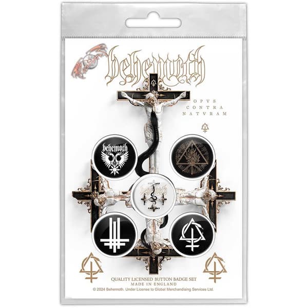 Behemoth Opvs Contra Natvram Badge (Pack of 5) White/Black One Size
