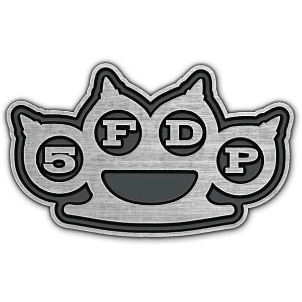 Five Finger Death Punch Knuckle Duster Badge Grey/Black One Size