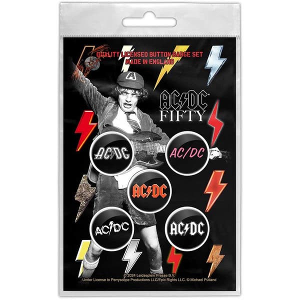 AC/DC Bolt Array Badge (Pack of 5) Black One Size