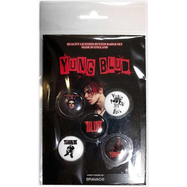 Yungblud Märke med logotyp (5-pack) Black/White/Red One Size