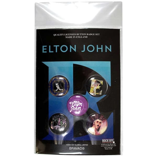 Elton John Glasses Badge (Pack of 5) Multicoloured One Size