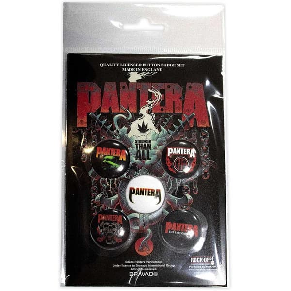 Pantera Stay Away From Me Badge (Pack of 5) Black/Red/White One Size
