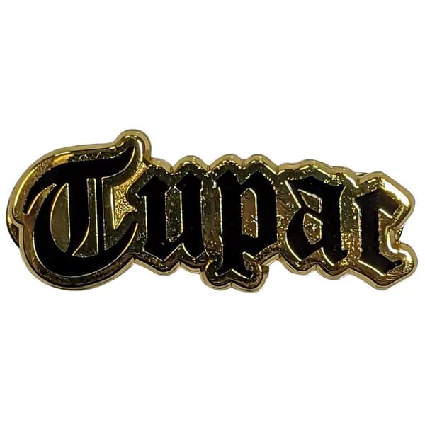 Tupac Shakur Logo Badge Gold One Size