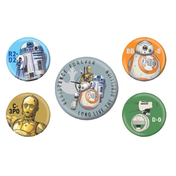 Star Wars Droids Badge Set (Pack of 5) Multicoloured One Size