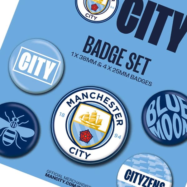 Manchester City FC Badge Set (Pack of 5)