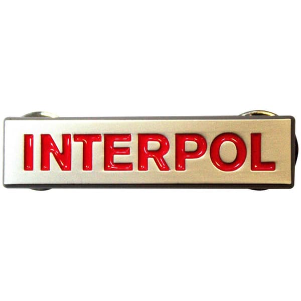 Interpol Text Logo Badge Red One Size