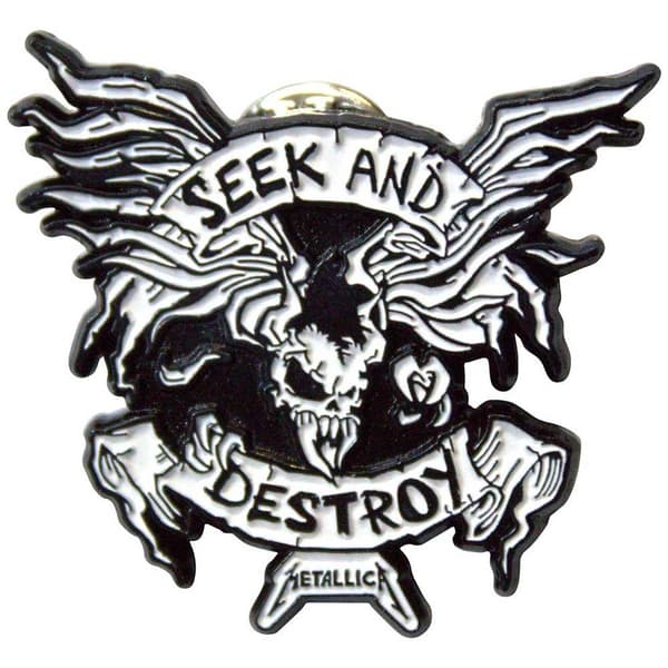 Metallica Seek & Destroy Badge White/Black One Size
