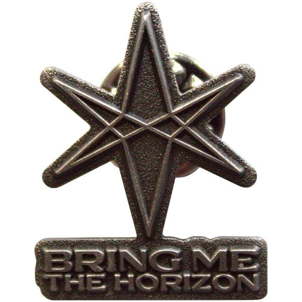 Bring Me The Horizon 6 Point Star Badge Antique Silver One Size