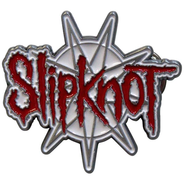 Slipknot Logo 9 Point Star Badge Silver/Red One Size