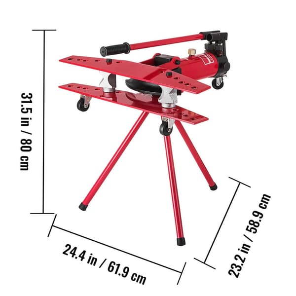 16 ton manuell integrerad hydraulik rörbockare med 5 formar i olika storlekar, bra böjningseffekt, kontrollerbar tonhöjd kolumn, två hastighetssystem
