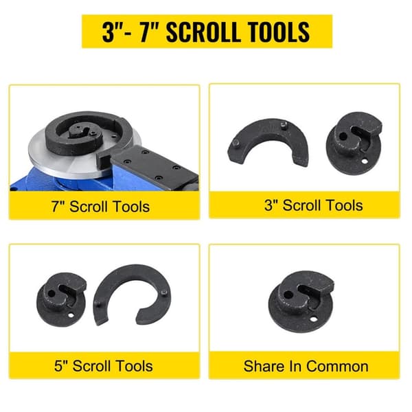 2/5" spiral manuell metallbockningsmaskin med 3 rullformar, stabil bas, enkel och arbetsbesparande operation