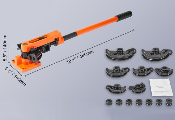 3/8"-1" multifunktionell manuell rörbockningsmaskin med 7 bockningsformar, enkel bockning och bekväm användning