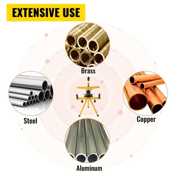 10 tons integrerad manuell hydraulisk rörbockare med 6 formar, justerbar rörstorlek, ergonomisk design